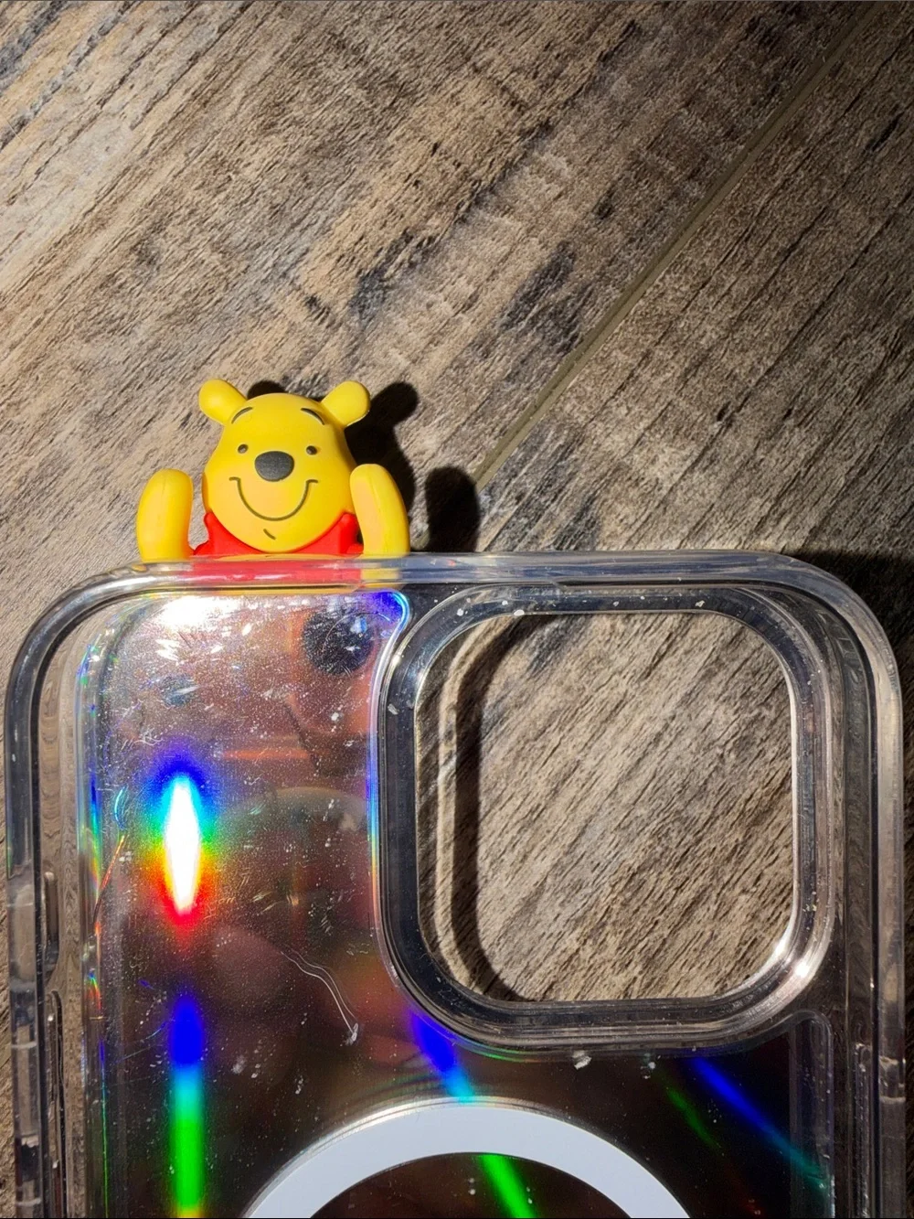 Disney Winnie the Pooh Holographic Clear Case with Yellow Charm